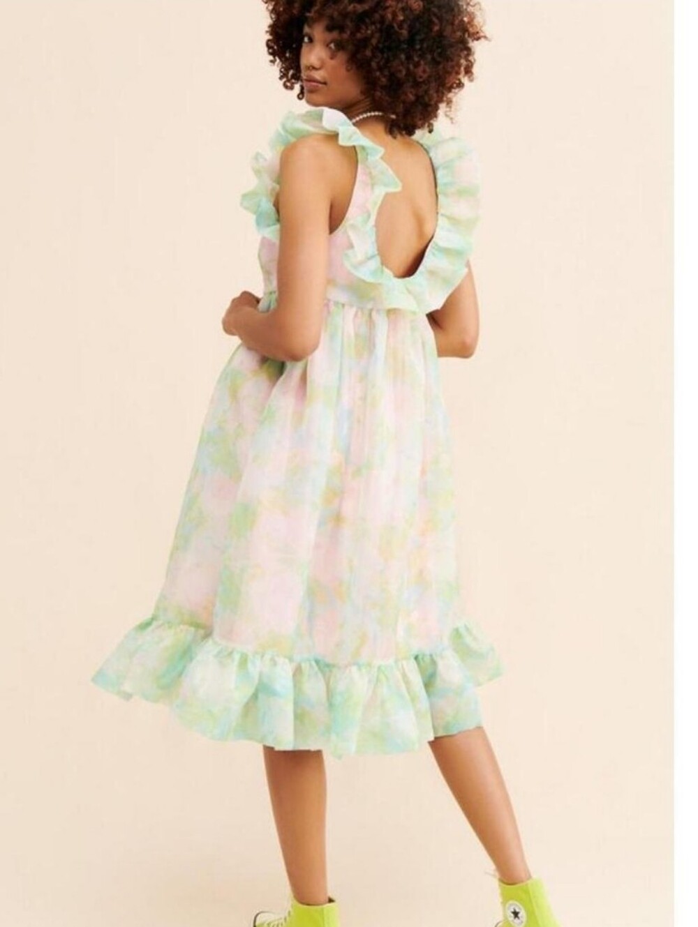 Selkie x Maison Amory Pastel Paints Ruffle Romance Dress Size Medium - Picture 2 of 12